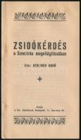 1935 Berliner Hugó: Zsidókérdés a Szentírás megvilágításában, jó állapotban, 24p