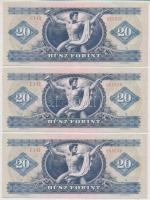 1980. 20Ft (3x) sorszámkövetők T:I