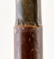 Ezüst nyelű jelzett sétapálca keményfából, h: 84,5 cm, fej: 7,5×1×1 cm