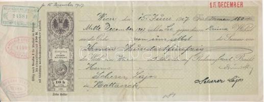 1906-1911. 3db német nyelvű váltó, mind kitöltött, mind bélyegzéssel vagy felülbélyegzéssel T:III