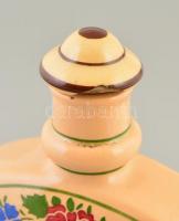 cca 1930 Hévíz: Friedrich Pensió és étterem hévizi emlék kulacs. Kézzel festett. Jelzett. Dugóján ki...