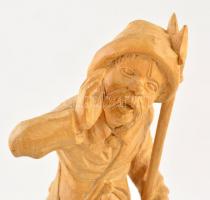 Alabárdos, szobor, faragott fa, jelzett ("RG 80"), m: 34 cm