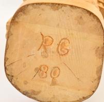 Alabárdos, szobor, faragott fa, jelzett ("RG 80"), m: 34 cm