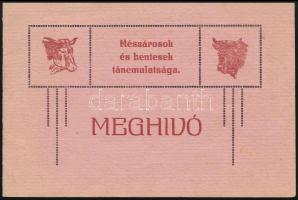 1919 Meghívó a gyulai mészárosok és hentesek táncmulatságára, mely szépségversenyén egy malac lesz kisorsolva, szép állapotban