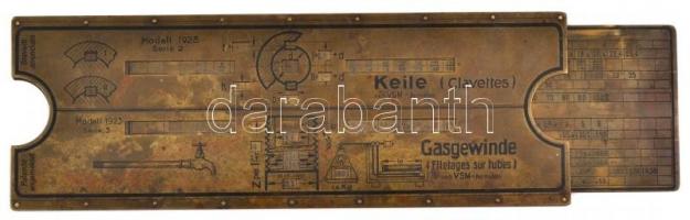 Amerika csavar mérő réz tolóskála műszer. / American screw measurer. 22x7,5 cm