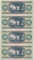1969. 10Ft (4x) sorszámkövetők (2+2), nyomdai papírránc T:I