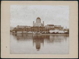 cca 1895-1900 Esztergomi látkép, kartonra ragasztott fotó, 7,5×9 cm