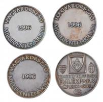4db ezüstözött millecentenáriumi emlékérem tokban T:1 (eredetileg PP) patina