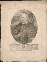 Nyitraszerdahelyi Szerdahelyi Gábor (1742-1813) bölcseleti és teológiai doktor, besztercebányai püspök rézmetszetű portréja, kis foltokkal, 15x19 cm