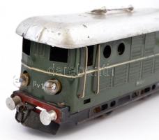 MÁV feliratú régi villamos motorvonat, három személykocsival, viseltes állapotban, hiánytalan, működ...