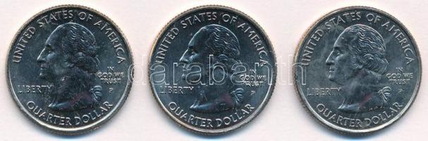 Amerikai Egyesült Államok 2007P 1/4$ Cu-Ni "50 állam - Idaho" + 1/4$ Cu-Ni "50 állam ...