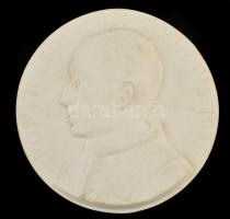 XII. Pius pápa, Herendi biszkvit plakett, jelzett (Matzon Frigyes), apró kopásokkal, d: 14,5 cm