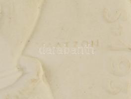 XII. Pius pápa, Herendi biszkvit plakett, jelzett (Matzon Frigyes), apró kopásokkal, d: 14,5 cm