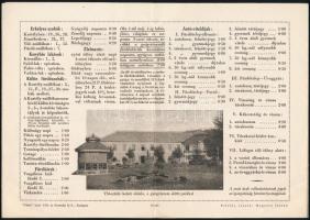 1932 Parád gyógyfürdő, kihajtható képes ismertető füzet, árjegyzékkel, postán feladva, szép állapotb...