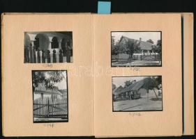 cca 1935 A Balaton melletti Kőröshegy házairól készített fotók, 23 db albumba ragasztva, helytörténeti anyag, jó állapotban, 5x3,5 és 7,5x10,5 cm közötti méretekben