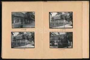 cca 1935 A Balaton melletti Kőröshegy házairól készített fotók, 23 db albumba ragasztva, helytörténe...
