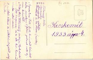 1933 Kecskemét, Főzőiskola bemutatója, hátoldalon az ételek leírása. photo