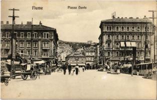 Fiume, Rijeka; Piazza Dante / square, port, café, steamships