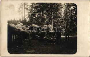 1917 A nehéz üteg beállítása / WWI Austro-Hungarian K.u.K. military, setting the heavy artillery ready. photo (fl)