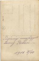 1916 Tüzérségi megfigyelőtorony, a létrákon ülő katonák / WWI Austro-Hungarian K.u.K. military, arti...