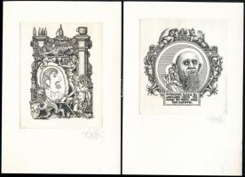 Vén Zoltán (1941-): 15 C2. 15 db rézkarcot tartalmazó  mappa, papír, jelzett és dedikált 13x10 cm