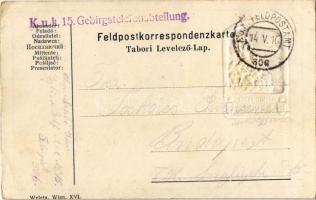 1916 Isonzo-Armee 1915 feliratú jelvény dombornyomott ezüstös képe tábori postai levelezőlapon / WWI...