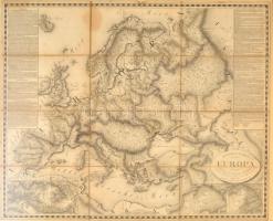 1818 Európa térkép. Rézmetszet. General Karte von Europa 1818. 68x58 cm Üvegezett keretben. / Engraved map of Europe in glazed Frame. J[oseph] List. Wien, 1818. Tranquillo Mollo.