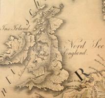 1818 Európa térkép. Rézmetszet. General Karte von Europa 1818. 68x58 cm Üvegezett keretben.  / Engra...