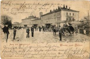 1900 Brno, Brünn; Nord und Staatsbahnhof, Restauration / railway station, restaurant, coaches (EK)