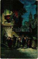 7 db RÉGI Stengel művészlap, közte litho / 7 pre-1945 Stengel art postcards, including litho ones