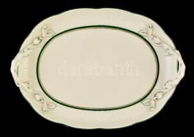 Herendi indás füles tálca, kézzel festett, jelzett, apró kopásnyomokkal, 27,5×19,5 cm