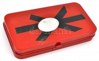 Csavarhúzó készlet eredeti fém dobozában, jó állapotban, 18×10×3 cm