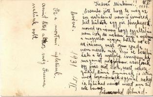 1931 Ismeretlen település, J. Novák üzlete és kirakata télen / shop of J. Novak in winter. photo