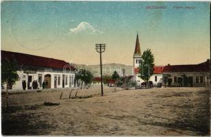 1923 Mezőbánd, Band, Bandorf; Fő tér, templom, üzletek / main square, church, shops