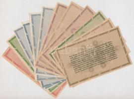 1946. 12db-os vegyes magyar adópengő bankjegy tétel, közte 2db fordított címeres T:II,III,III-