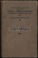 cca 1930 Budapest VII. Kalán Gyula és Dr. Balló lajos Hunnia gyógyszertára. Sorszámozott vénykönyv. Benne jegyzetekkel / Pharmacy prescription booklet