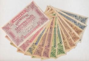 1946. 13db-os vegyes magyar adópengő bankjegy tétel, közte fordított címeres T:II,III,III-