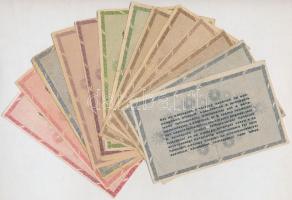 1946. 13db-os vegyes magyar adópengő bankjegy tétel, közte fordított címeres T:II,III,III-