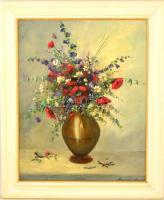 Farkas Gyöngyi (1959-): Mezei virágok. Olaj, farost, jelzett, keretben, 40×50 cm
