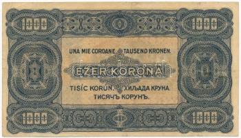 1923. 1000K "8 FILLÉR - NYOLC FILLÉR" felülnyomással, nyomdahely jelölés nélkül T:III
Ada...