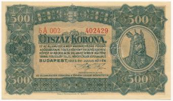 1923. 500K Magyar Pénzjegynyomda Rt. Budapest nyomdahely jelöléssel T:I- Adamo K34