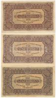 1923. 100K "Magyar Pénzjegynyomda Rt." nyomdahely jelöléssel + 1923. 100K számozás és nyom...