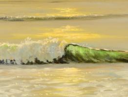 Farkas Gyöngyi (1959-): A tenger. Olaj, farost, jelzett, keretben, 60×80 cm