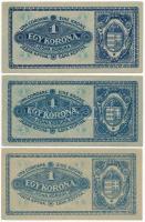 1920. 1K (3x) különféle sorszám típusok + 2K (3x) különféle sorszám típusok T:I-III