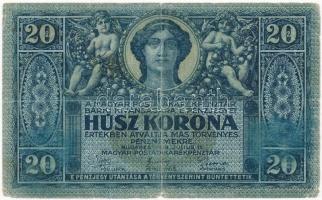 1919. 20K T:III-  Hungary 1919. 20 Korona C:VG  Adamo K19