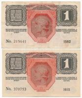 1916. 1K (2x) egyik "DEUTSCHÖSTERREICH" felülbélyegzéssel T:I-,III