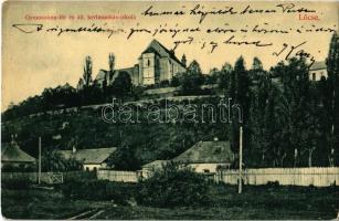 1909 Lőcse, Levoca; Gymnasium tér és Állami kertmunkás iskola / square, gardening school, gardener (EB)