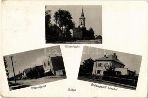 1940 Bátyú, Batyovo, Batovo, Batiovo; utca, Református templom, Közjegyzői hivatal / street, Calvinist church, notary office (kopott sarkak / worn corners)