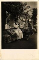 4 db régi magyar népviselet képeslap