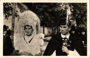 4 db régi magyar népviselet képeslap